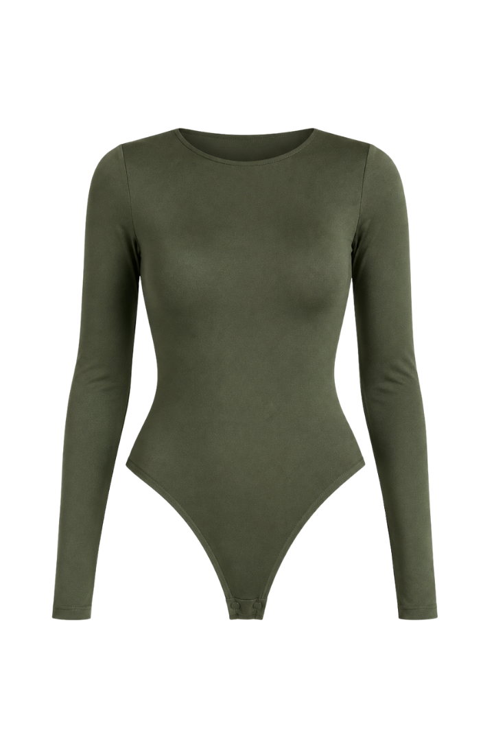 Body Basico Manga Larga Verde
