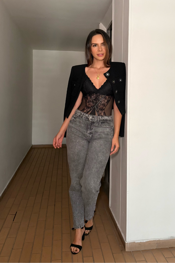 Body Victoria Negro Encaje